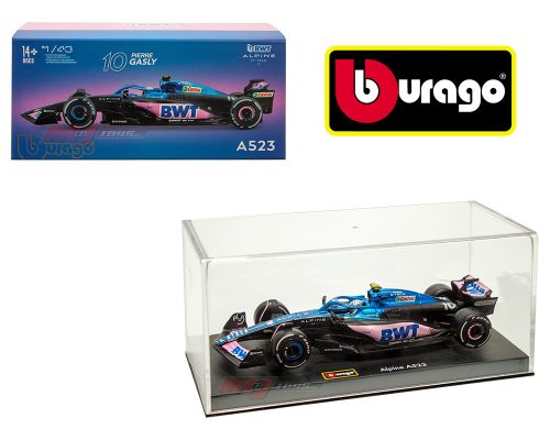 Bburago 1:43 Alpine Formula 1 Team A523 #10 Pierre Gasly with Display Case