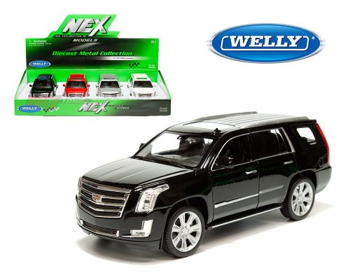 Welly 1:24 2017 Cadillac Escalade ( Black-Red- Silver – White )- Display Tray Set of 4