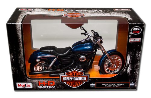 Maisto 1:12 2013 Harley-Davidson Dyna Super Glide Sport – Blue – H-D Custom Motorcycles