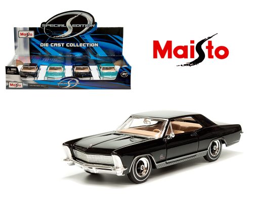 Maisto 1:24 1965 Buick Riviera – Black, Blue – Special Edition – Display Tray Set of 4