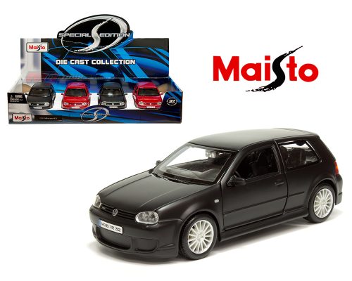 Maisto 1:24 Volkswagen R32 – Matte Black, Red – Special Edition – Display Tray Set of 4