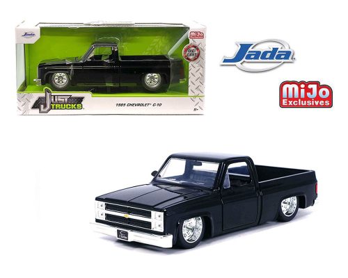 Jada 1:24 1985 Chevrolet C10 Pickup with Minilite Wheels – Black – Just Trucks – MiJo Exclusives Limited Edition 2,400 Pieces