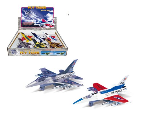 Fly Tiger F16 7.5″ Aircraft – 6 Colors – Display Tray Set of 6