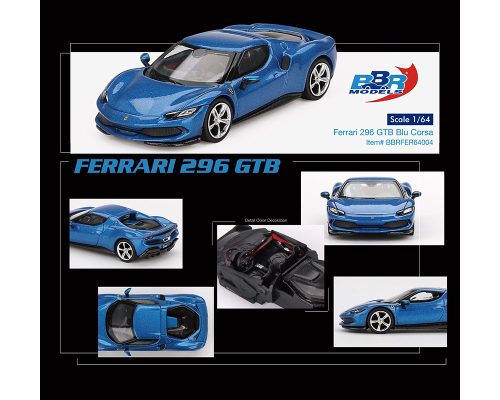 (Preorder) BBR Models 1:64 Ferrari 296 GTB – Blu Corsa – Limited Edition