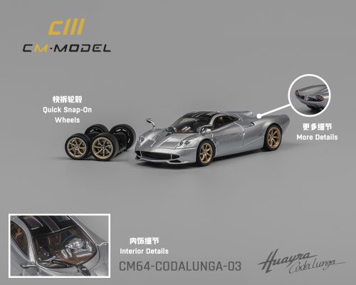 (Preorder) CM Model 1:64 Pagani Codalunga – Silver- Limited Edition