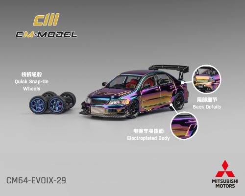 (Preorder) CM Model 1:64 Mitsubishi Lancer Evolution IX Widebody – Chrome Purple – Limited Edition