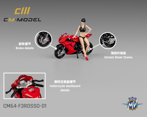 (Preorder) CM Model 1:64 MV Agusta F3 Rosso Red With Showgirl Figure – Limited Edition