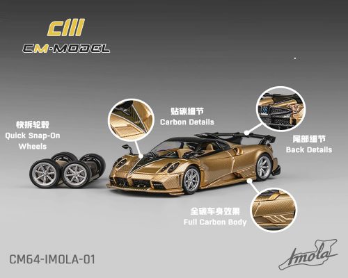 (Preorder) CM Model 1:64 Pagani Imola Full Carbon – Gold – Limited Edition