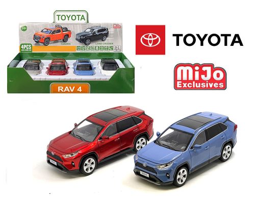 MiJo Exclusives 1:24 Toyota Rav4 XLE – 4 Colors – Display Tray Set of 4