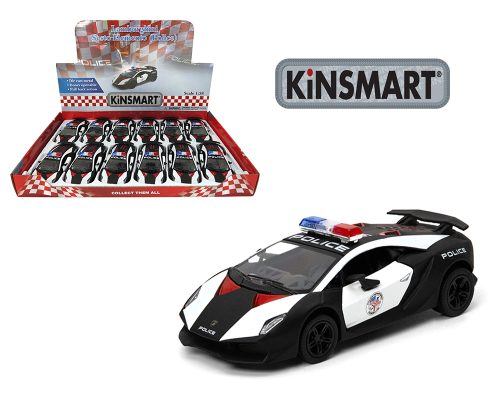 Kinsmart 1:38 Lamborghini Sesto Elemento Police 5″ – Display Tray Set of 12