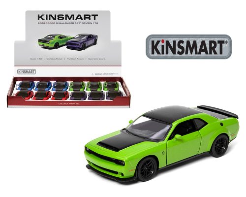 Kinsmart 1:40 2023 Dodge Challenger SRT Demon 170 – 4 Colors – Display Tray Set of 12