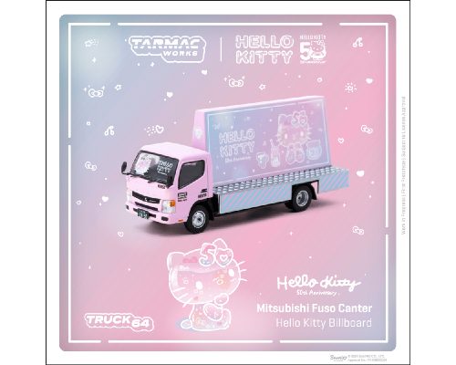 (Preorder) Tarmac Works 1:64 Mitsubishi Fuso Canter Billboard Truck – Pink – Truck64