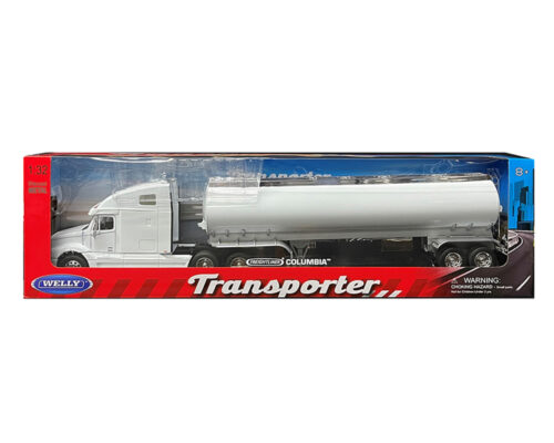 Welly 1:32 Freightliner Columbia – White with White Tanker – Transporter