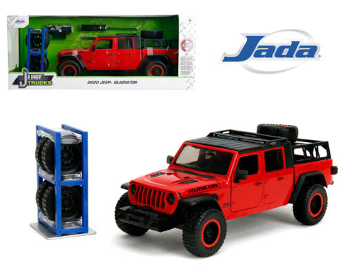 Jada 1:24 2020 Jeep Gladiator – Red – Just Trucks with Rack & Wheels