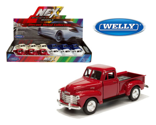 Welly 4.75″ 1953 Chevrolet 3100 Pickup – 4 Colors – Display Tray Set of 12