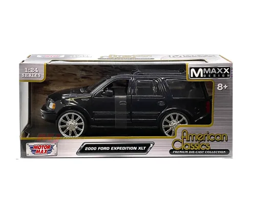 Motormax 1:24 2000 Ford Expedition with Custom Wheels – Black – American Classics Mmaxx Design