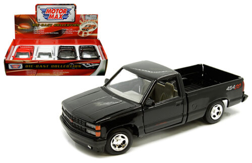 Motormax 1:24 1992 Chevrolet 454S Pick Up Truck – Assorted Colors – Display Tray Set of 4