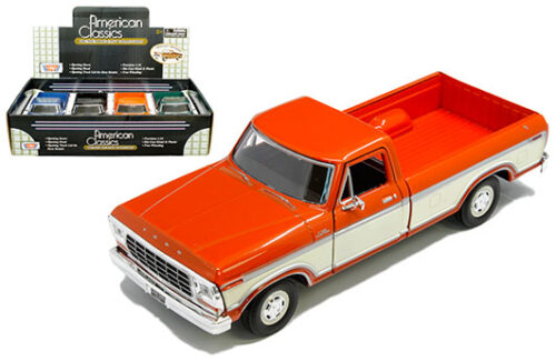 Motormax 1:24 1979 Ford F-150 Pick Up Truck 2 Tone – Display Tray Set of 4