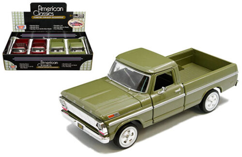 Motormax 1:24 1969 Ford F-100 Pick Up Truck – Display Tray Set of 4