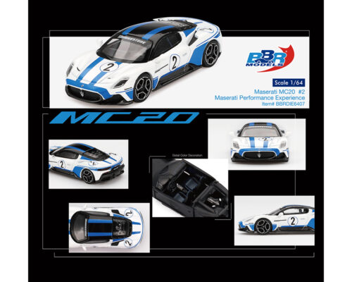 (Preorder) BBR Models 1:64 Maserati MC20 #2 Maserati Performance Experience – White – Limited Edition