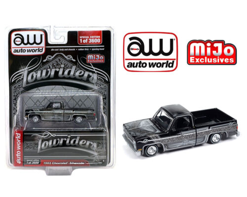 (Preorder) Auto World 1:64 1983 Chevrolet Silverado Lowriders Limited Edition 3,600 Pieces – Black – Mijo Exclusives