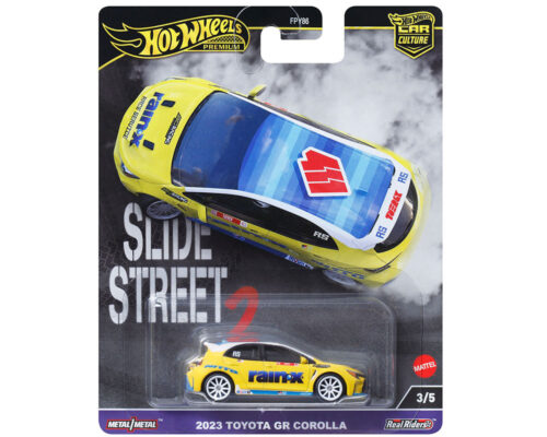 Hot Wheels 1:64 Car Culture Premium – 2023 Toyota GR Corolla – Slide Street Solid Case