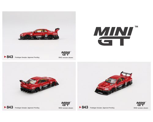 (Preorder) Mini GT 1:64 Nissan LB-ER34 Super Silhouette SKYLINE – Red/Black – Limited Edition