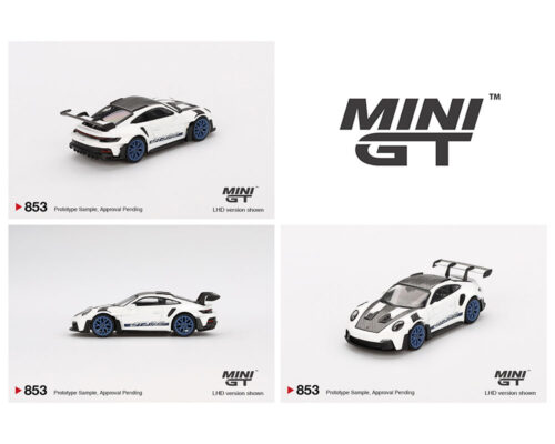 (Preorder) Mini GT 1:64 Porsche 911 (992) GT3 RS Weissach Package – White with Indigo Blue