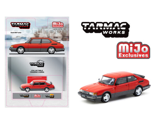 (Preorder) Tarmac Works 1:64 Saab 900 Turbo – Red – Tarmac Cards – MiJo Exclusives