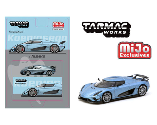 (Preorder) Tarmac Works 1:64 Koenigsegg Regera – Light Blue Metallic – MiJo Exclusives Limited Edition