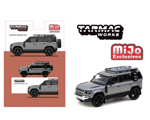 (Preorder) Tarmac Works 1:64 Land Rover Defender 110 – Grey Metallic – MiJo Exclusives Limited Edition