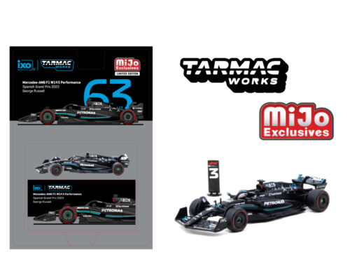 (Preorder) Tarmac Works 1:64 Mercedes-AMG F1 W14 E Performance Spanish Grand Prix 2023 George Russell- Black – Global64 – Mijo Exclusives